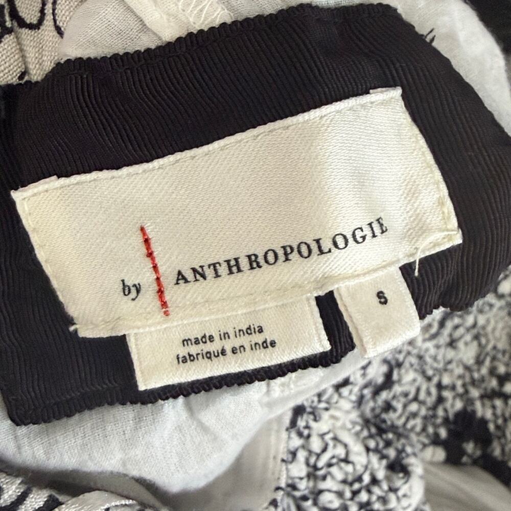 Anthropologie Printed Midi Dress‎ Black Floral Linen Blend Cutout Women’s Size S - Picture 13 of 13